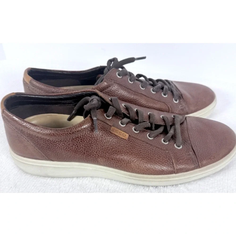 Ecco SOFT 7 Street Sneakers Shoes Brown Comfort Men's Size EU 45. US 11